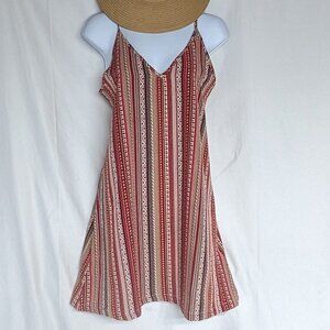 🌟NWT multi-coloured v-neck spaghetti-strap mini dress size 4 Shein